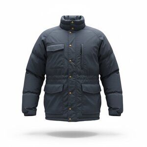 Share Eddie Bauer Premium Goose Down Soft Shell Puffer Blue Jacket Mens Sz Large